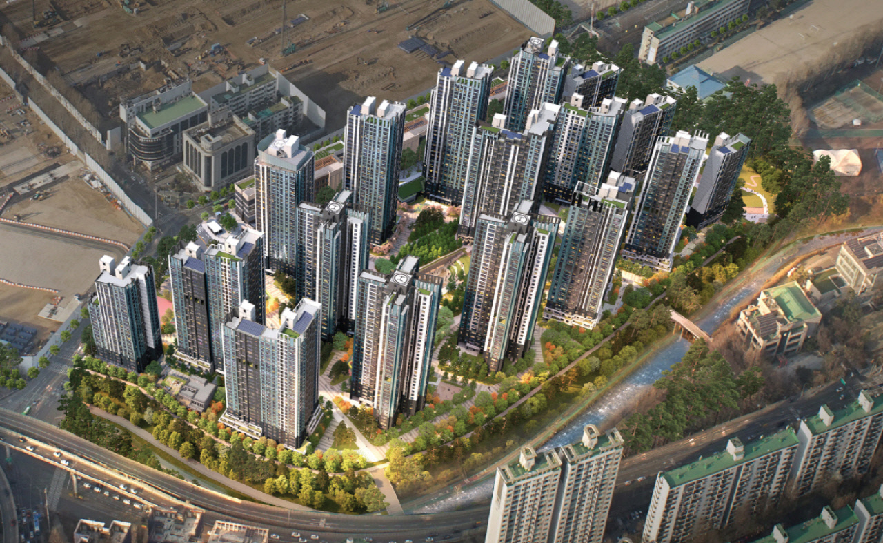 Banpo Apartment District 3 overall aerial view