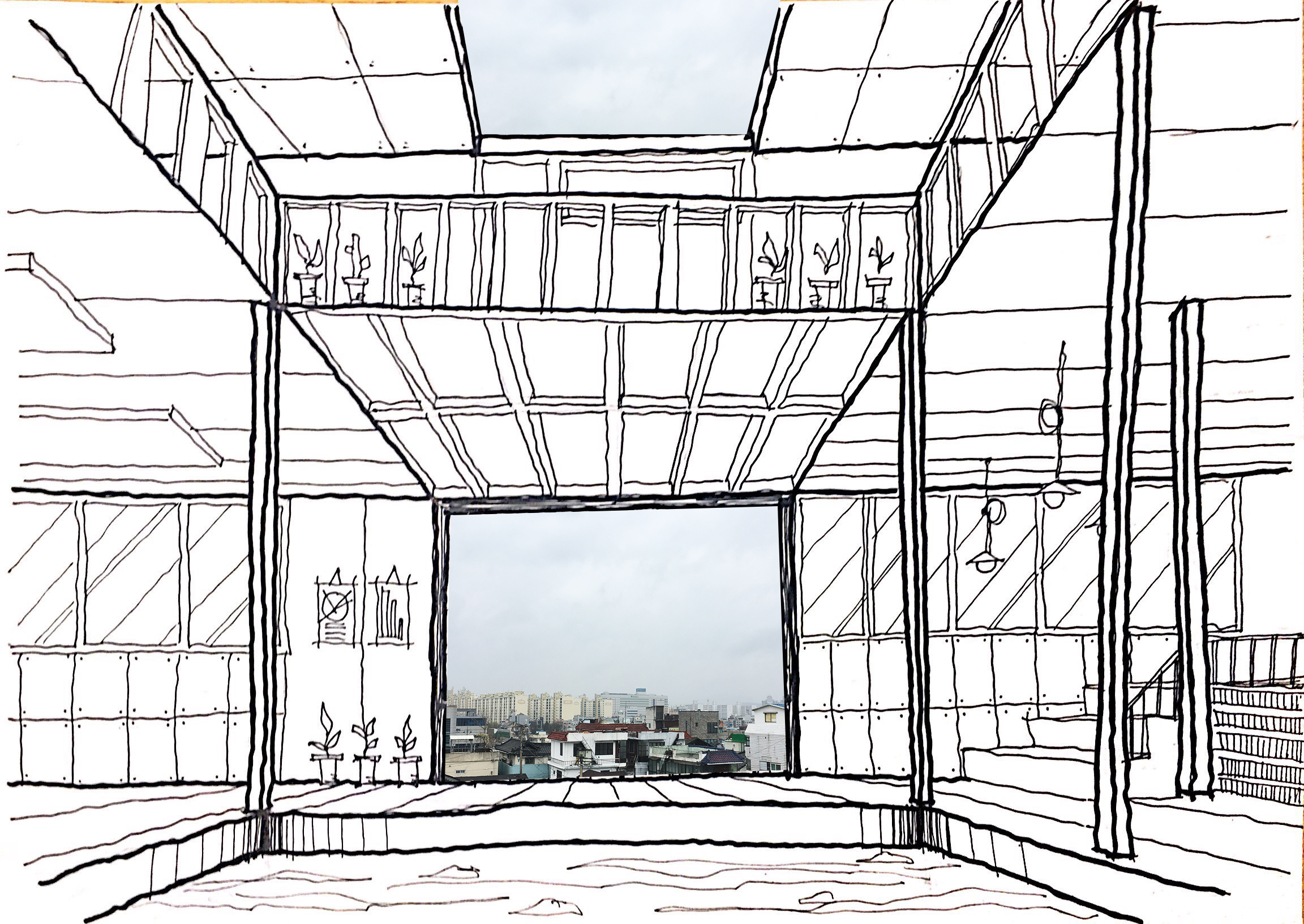 Urban sketch drawing 04