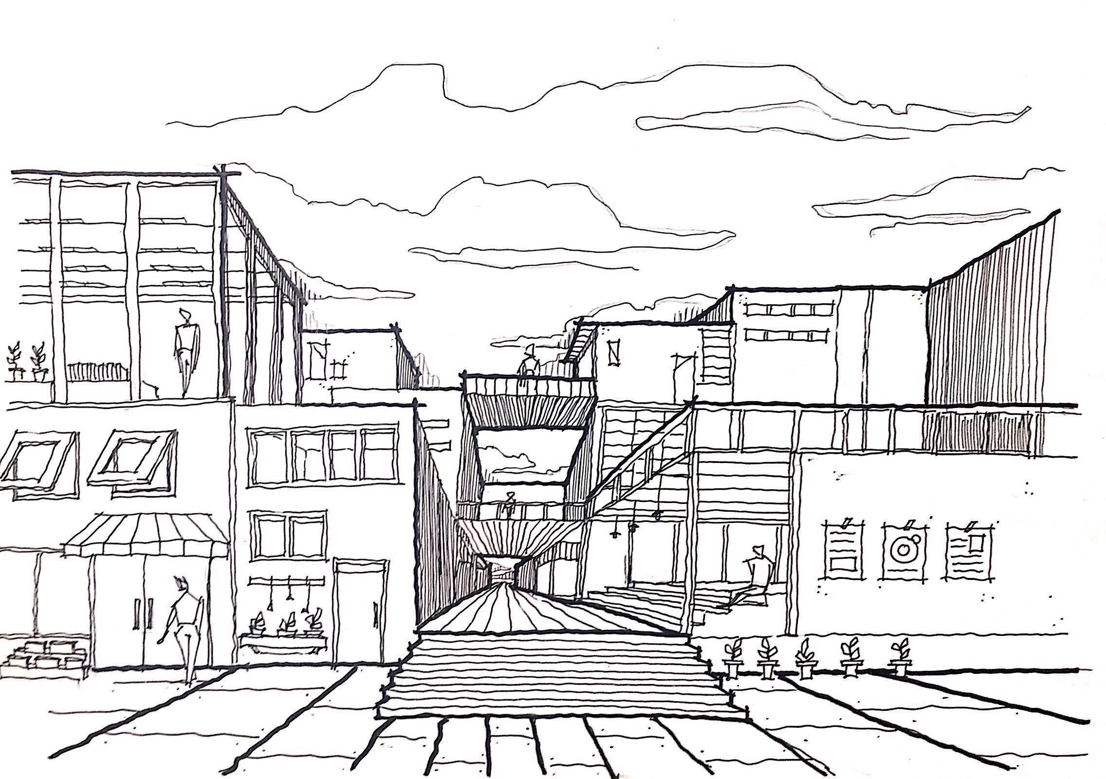 Urban sketch drawing 05