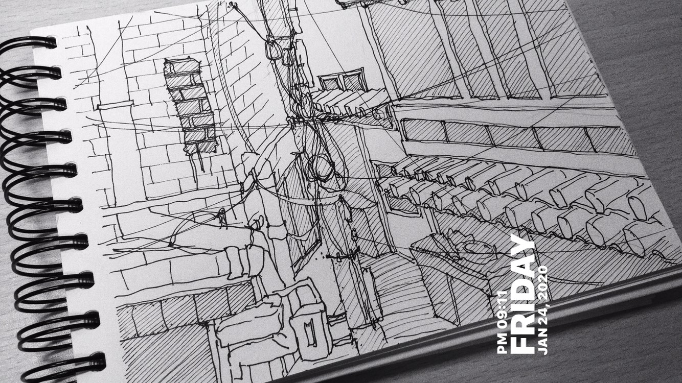 Urban sketch drawing 07