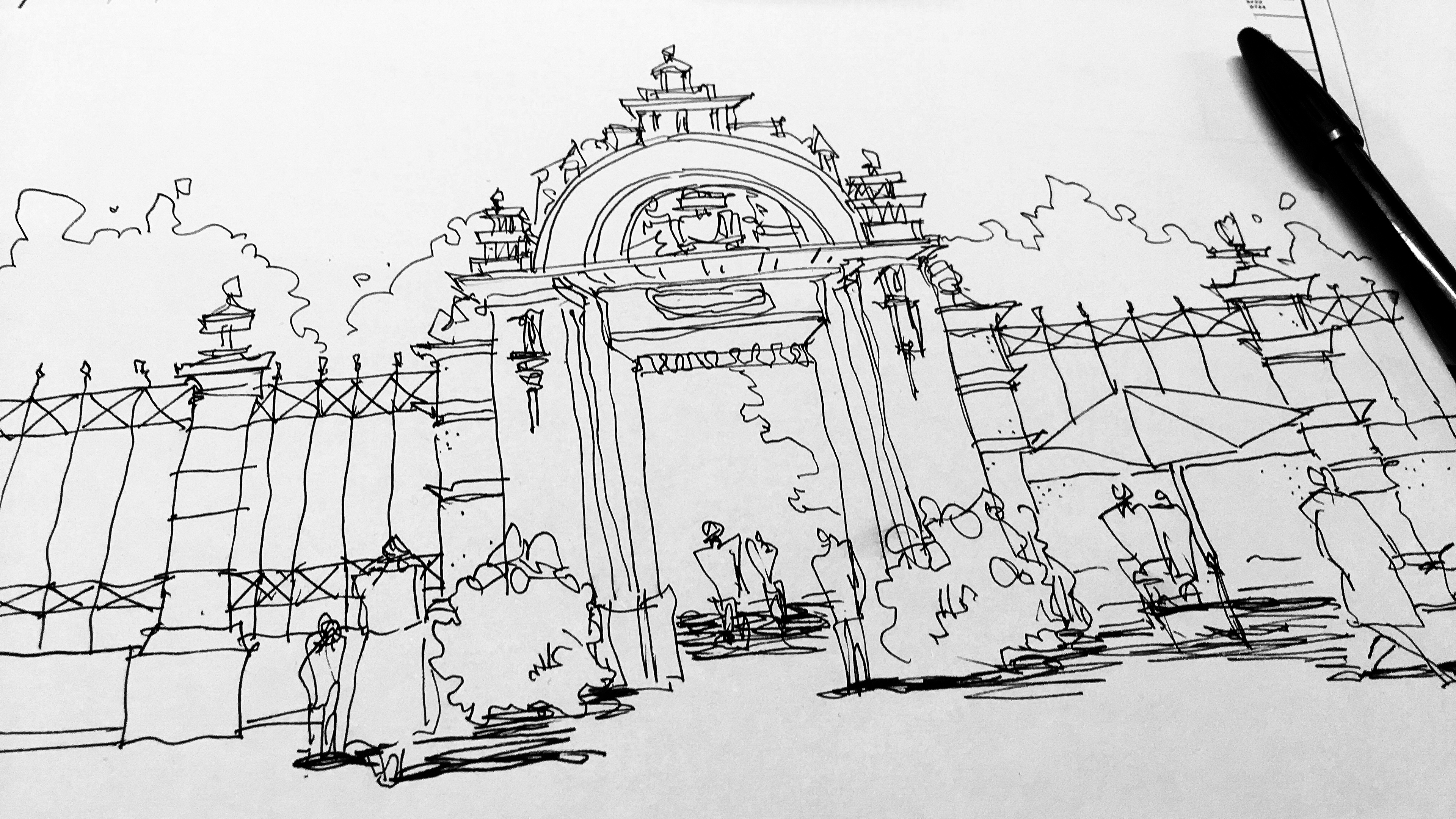 Urban sketch drawing 08