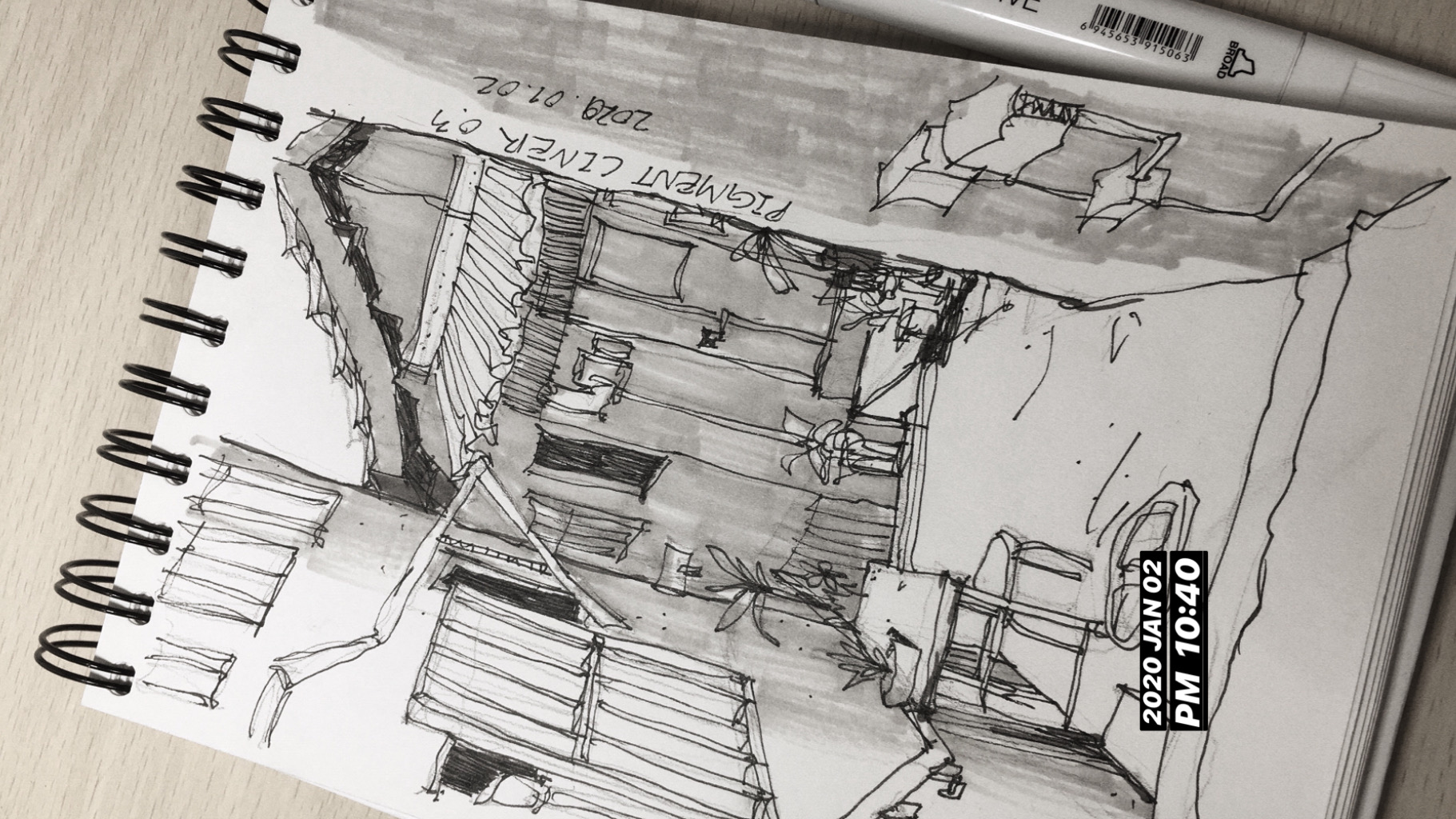 Urban sketch drawing 11